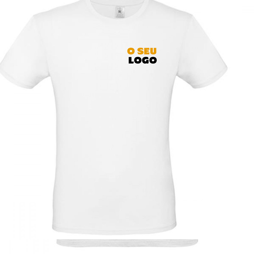 T-Shirt Branca Estampada no Peito 1 Cor