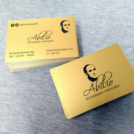 Cartão de Visita Dourado (2 Faces)