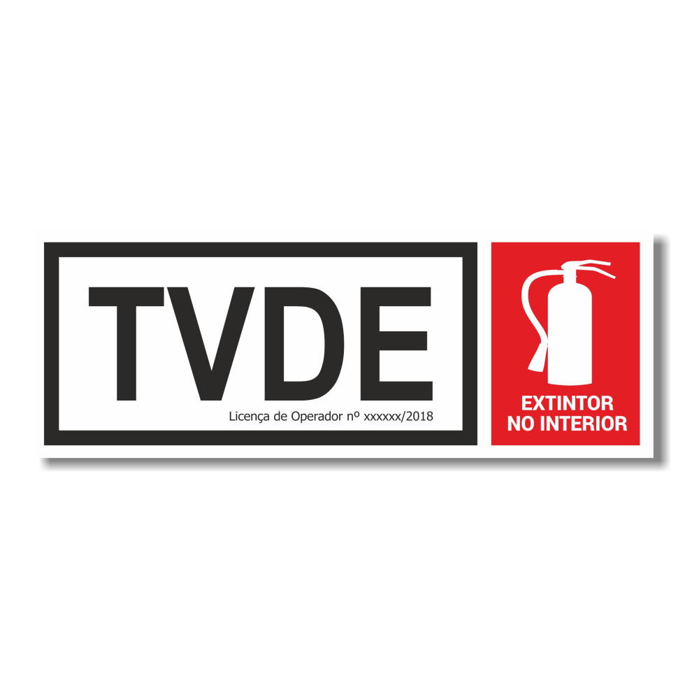 Placa TVDE Extintor
