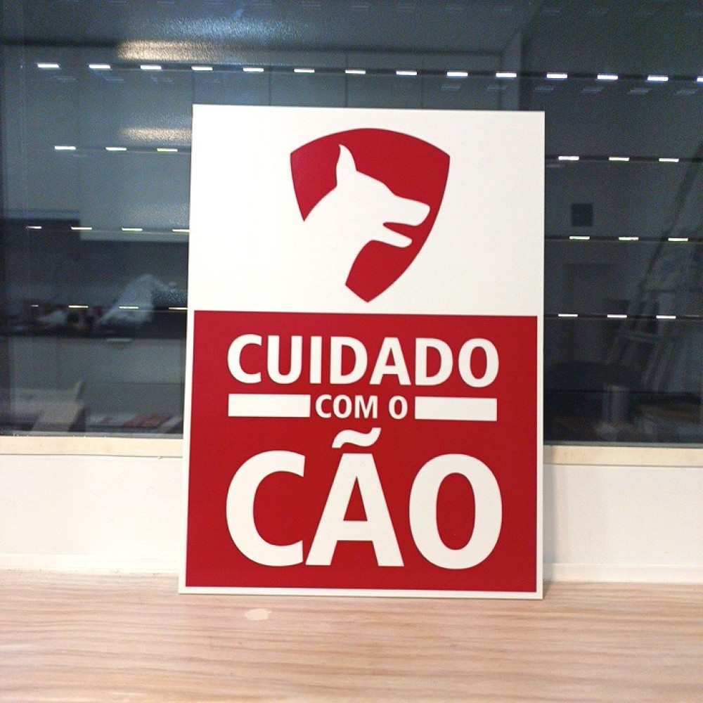 Placa "Cuidado com o Cão"
