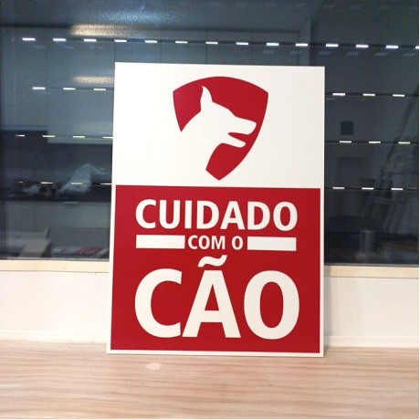 Placa "Cuidado com o Cão"