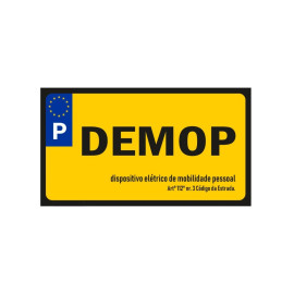 Placa 160x90x2mm DEMOP (Veículo Elétrico de Mobilidade Pessoal)