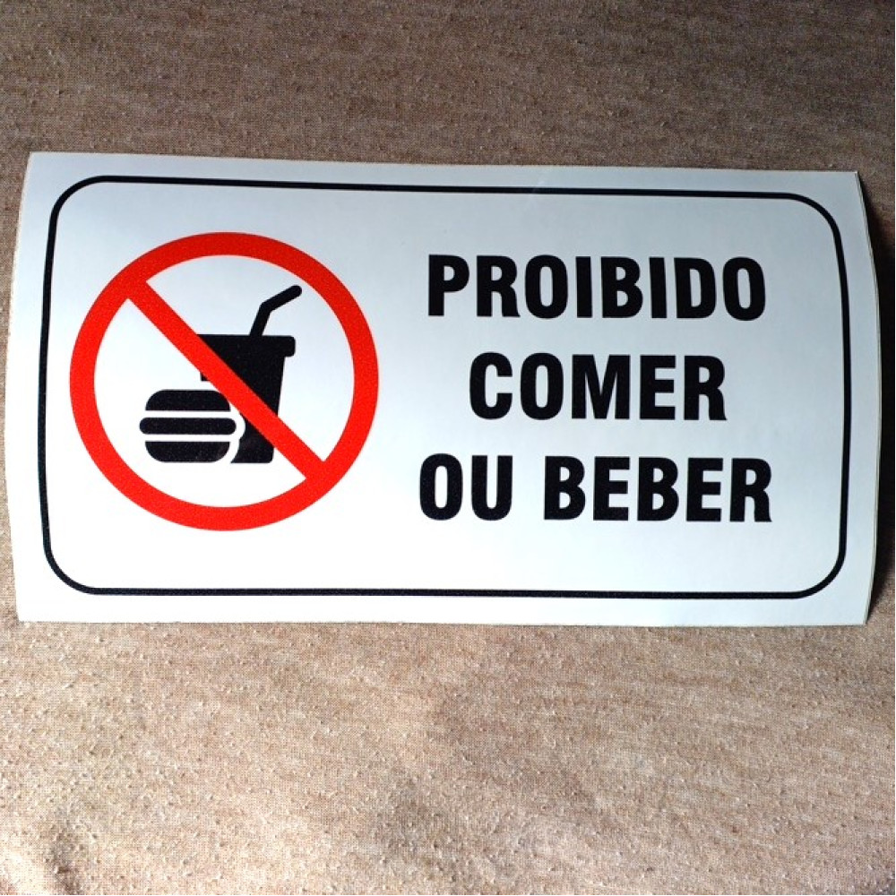 Autocolante Proibido Comer ou Beber