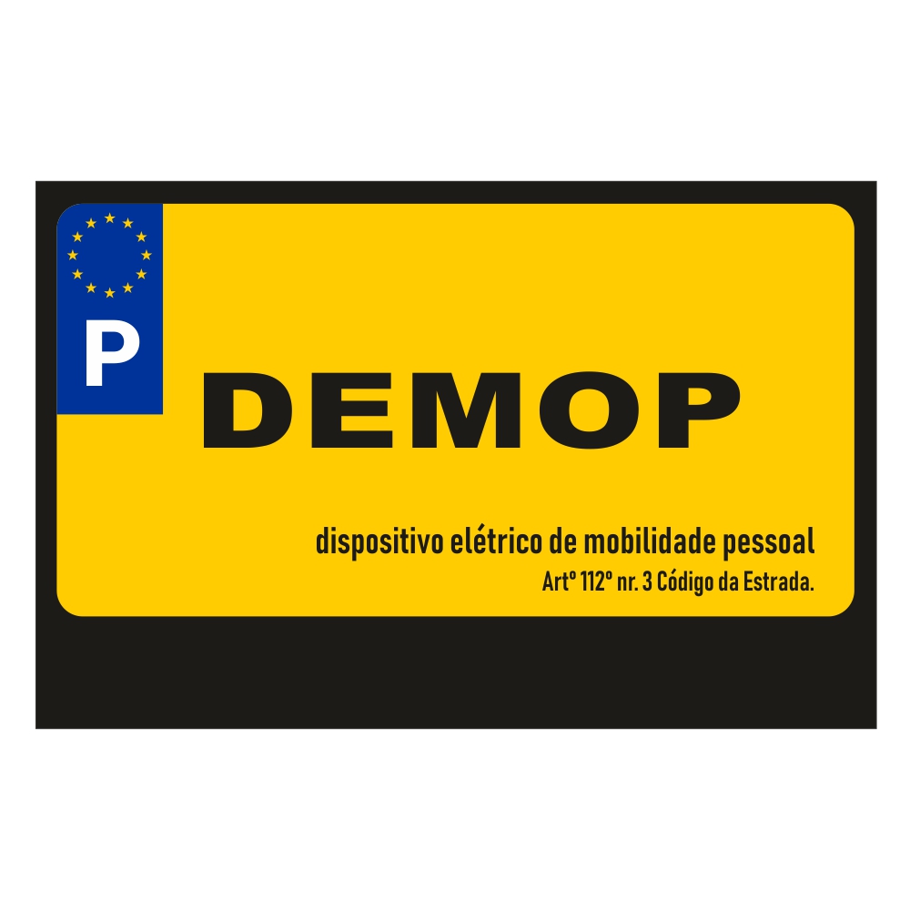 Matrícula DEMOP Veículo Eléctrico de Mobilidade Pessoal Personalizada