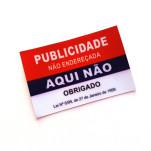 Autocolante "Publicidade Não Endereçada Aqui Não" Vermelho/Azul Escuro