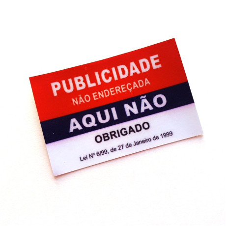 Autocolante "Publicidade Não Endereçada Aqui Não" Vermelho/Azul Escuro