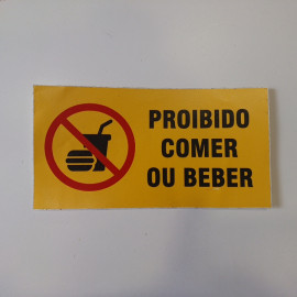 Autocolante Proibido Comer ou Beber
