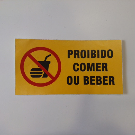 Autocolante Proibido Comer ou Beber