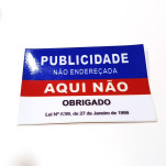 Autocolante "Publicidade Não Endereçada Aqui Não" Azul / Vermelho
