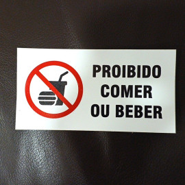 Autocolante Proibido Comer ou Beber
