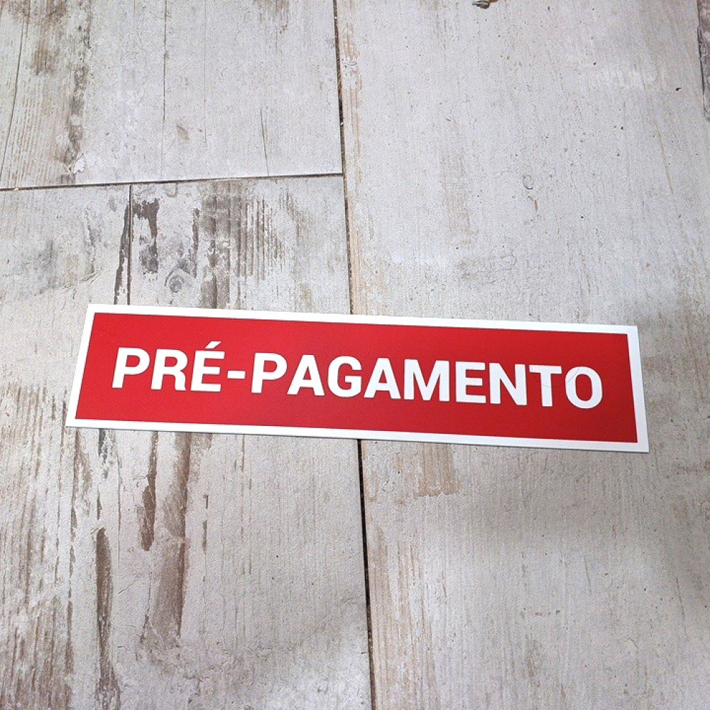 Placa Pré-Pagamento Vermelha