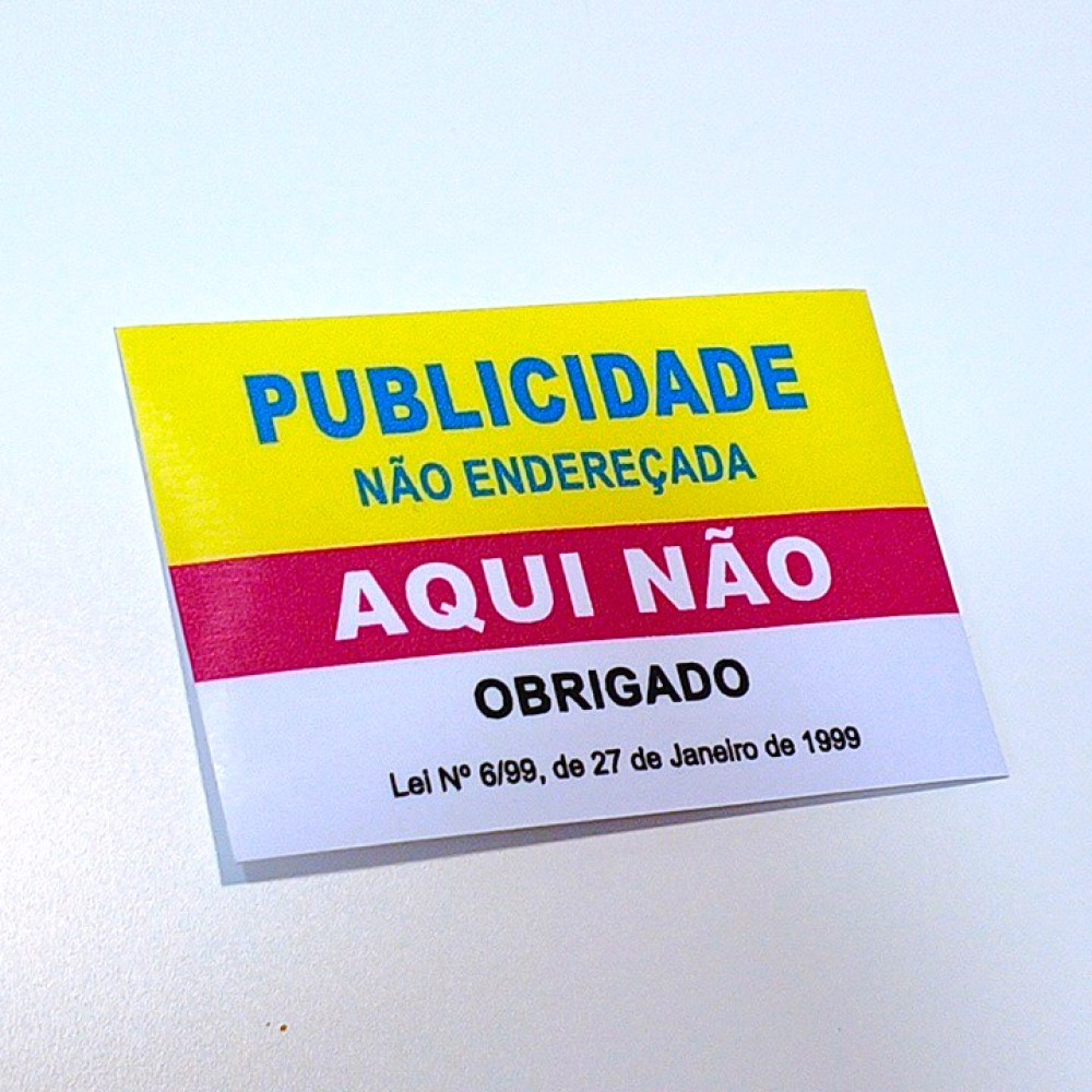 Publicidade Aqui Não - Autocolante