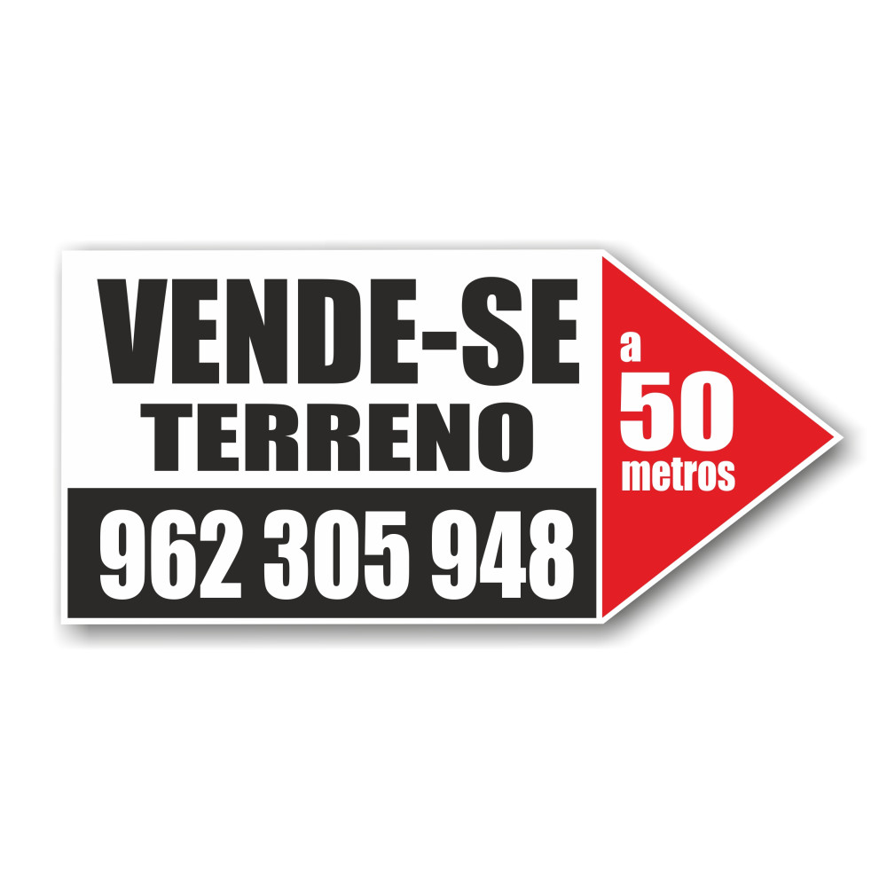 Placa Vende-se Terreno 70x35cm