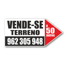 Placa Vende-se Terreno 70x35cm