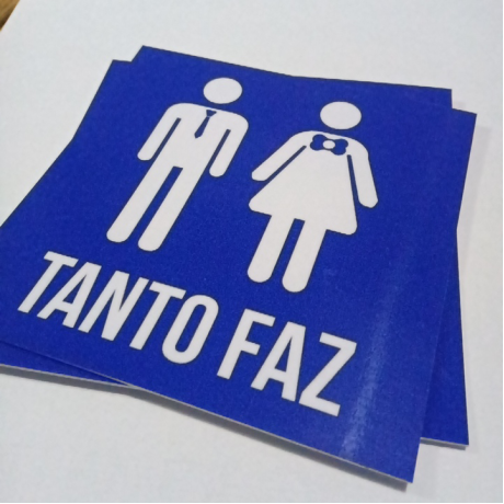 Placa WC Tanto Faz
