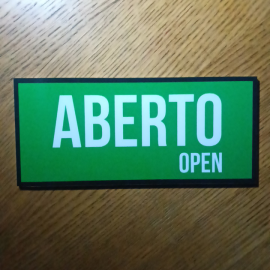 Placa Aberto Fechado - Vermelho Verde 205x92