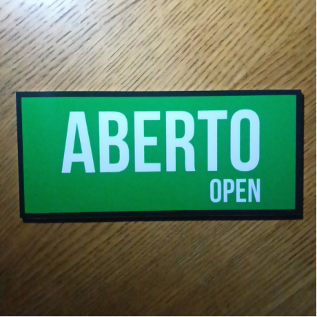 Placa Aberto Fechado - Vermelho Verde 205x92