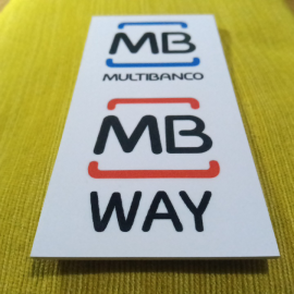 Placa MB Way Multibanco 65X135mm