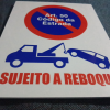 Placa proibido estacionar - Sujeito a Reboque 169x205mm