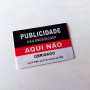 Autocolante "Publicidade Não Endereçada Aqui Não" Preto/Vermelho