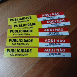 Publicidade Não Endereçada Aqui Não - Autocolante