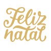 Letras Recortadas Feliz Natal Dourado