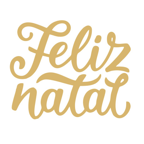 Letras Recortadas Feliz Natal Dourado