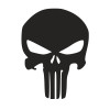 Autocolante Caveira Punisher Preto