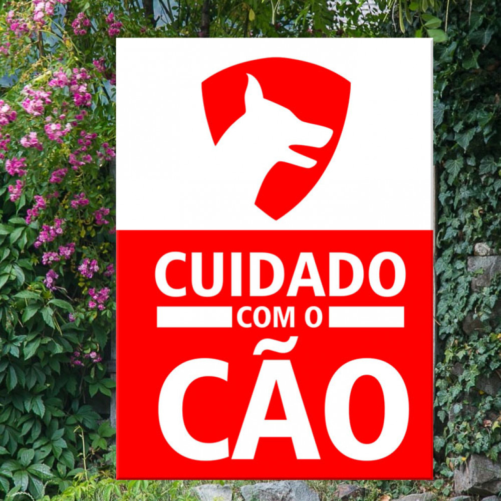 Placa "Cuidado com o Cão"