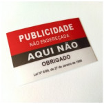 Autocolante "Publicidade Não Endereçada Aqui Não" Vermelho/Preto