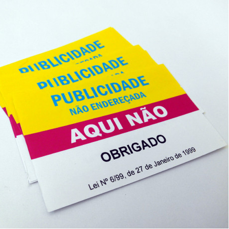Publicidade Aqui Não - Autocolante