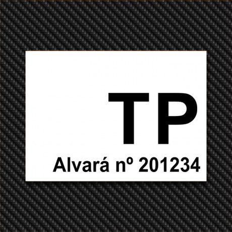 Dístico Alvará Transportes de Mercadorias